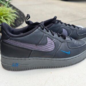 Nike Air Force 1 GS JSP Black Purple Blue Sneakers Size 7Y DR8669 001 Youth Kids